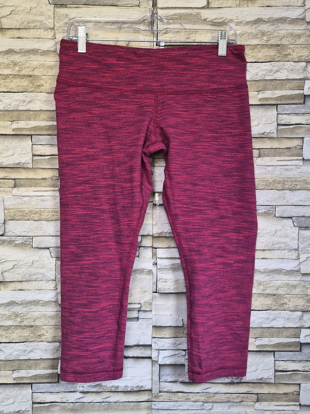 ​Lululemon Crop Leggings Women's Sz 10 Pink Marled Yoga Athleisure Activewear